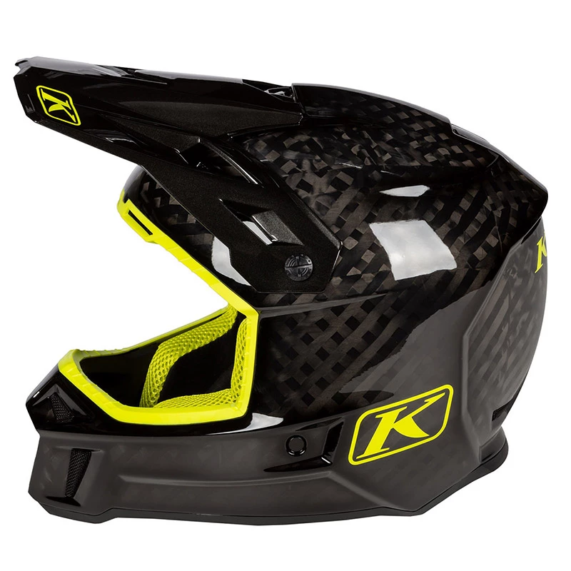 Fiber Klim F3 Carbon Hi-vis Helmet Yellow 2 Fiber Klim F3 Carbon Hi-vis Helmet Yellow - Image 2