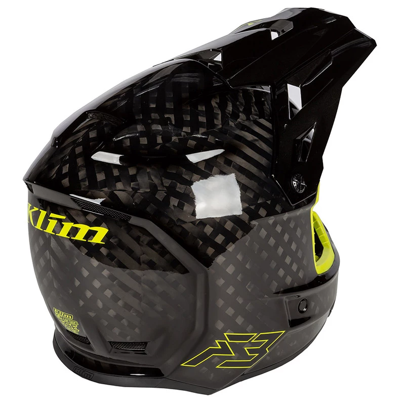 Fiber Klim F3 Carbon Hi-vis Helmet Yellow 5 Fiber Klim F3 Carbon Hi-vis Helmet Yellow - Image 5