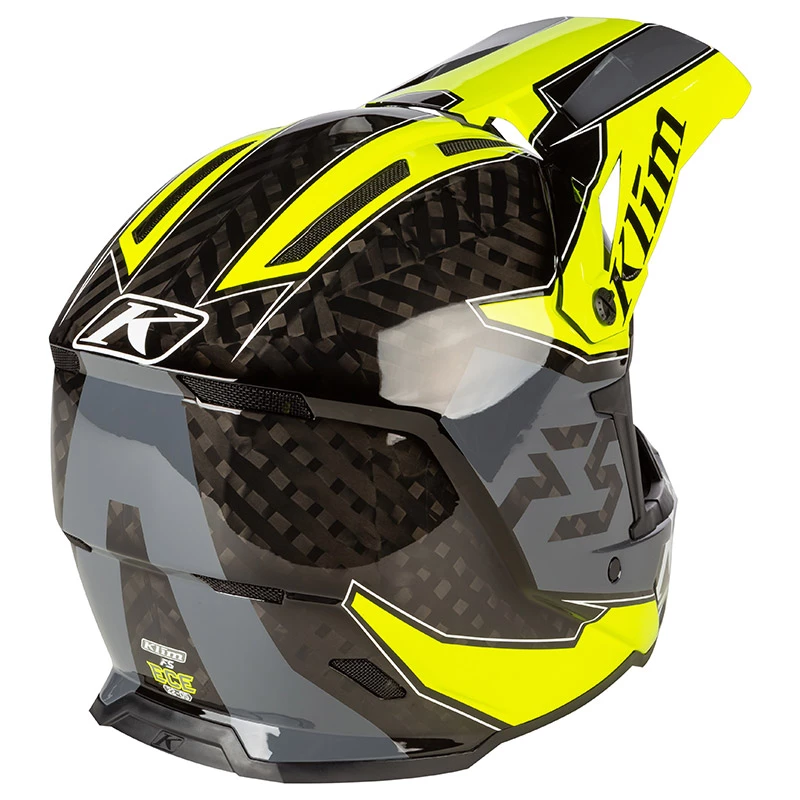Fiber Klim F5 Shred Hi-vis Helmet Yellow 4 Fiber Klim F5 Shred Hi-vis Helmet Yellow - Image 4