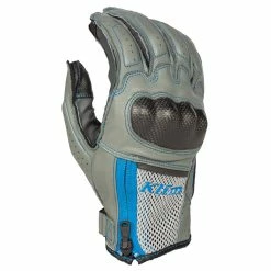 Summer Klim Induction Leather Gloves Grey Kinetik Blue